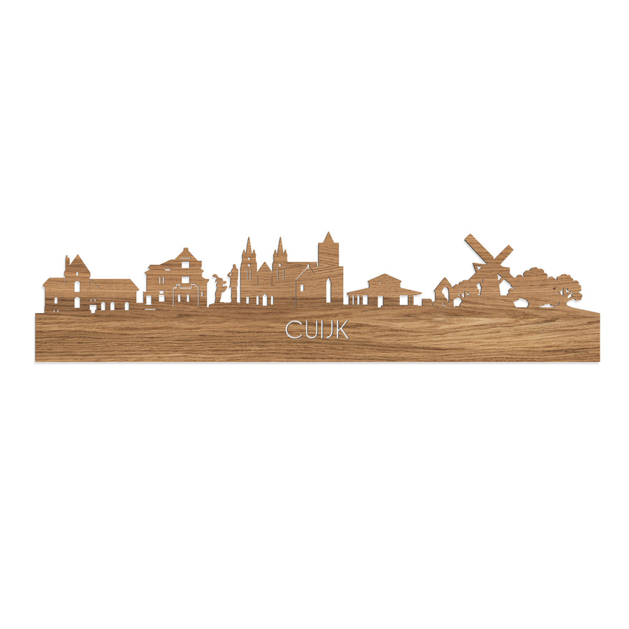 Skyline Cuijk Eiken houten cadeau decoratie relatiegeschenk van WoodWideCities