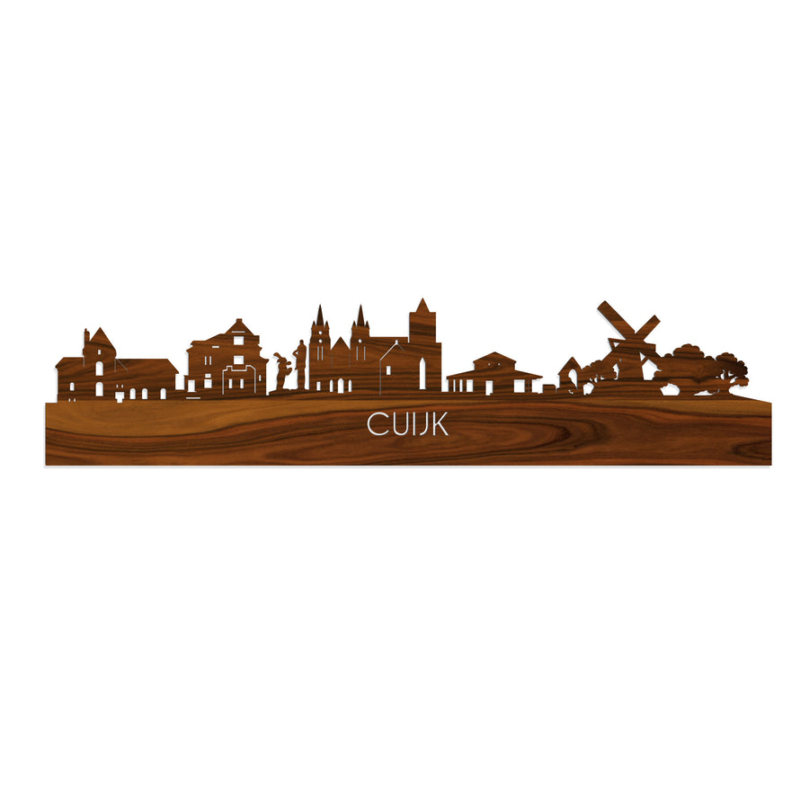 Skyline Cuijk Palissander houten cadeau decoratie relatiegeschenk van WoodWideCities