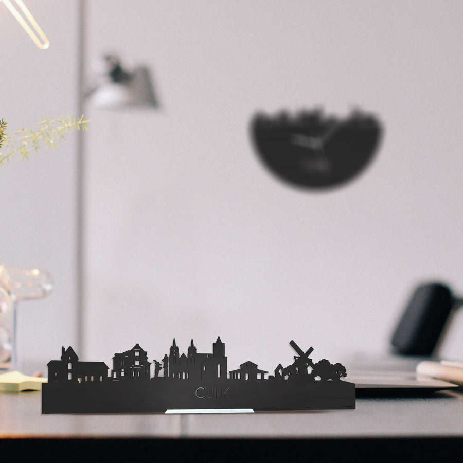 Standing Skyline Cuijk Zwart houten cadeau decoratie relatiegeschenk van WoodWideCities