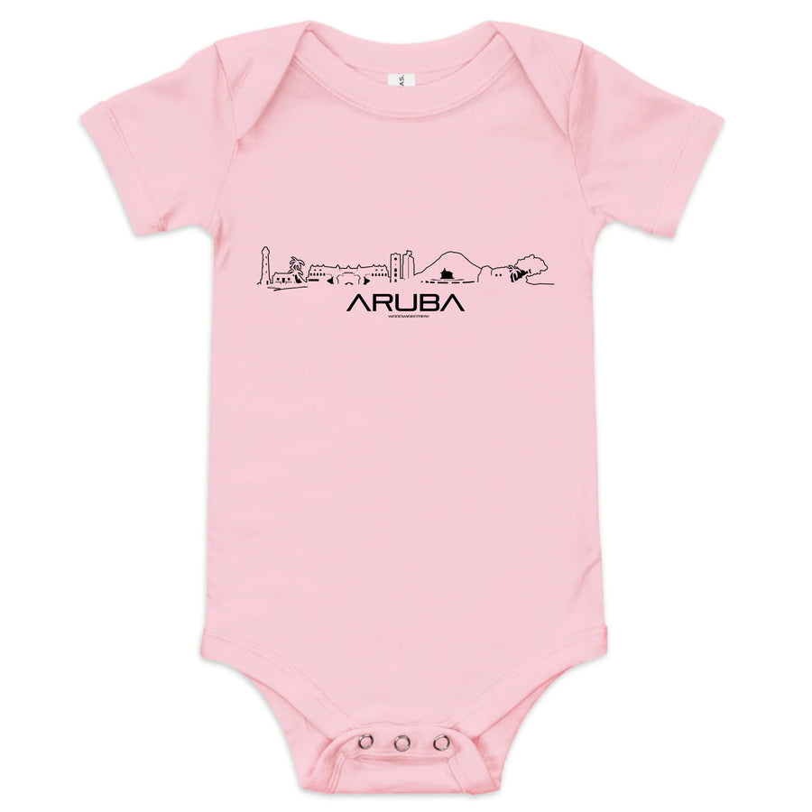 Baby Rompertje Aruba uniek cadeau voor baby geboren in Aruba geschenk van WoodWideCities
