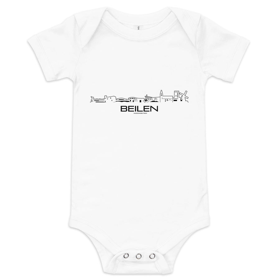 Baby Rompertje Beilen White 3-6m houten cadeau decoratie relatiegeschenk van WoodWideCities