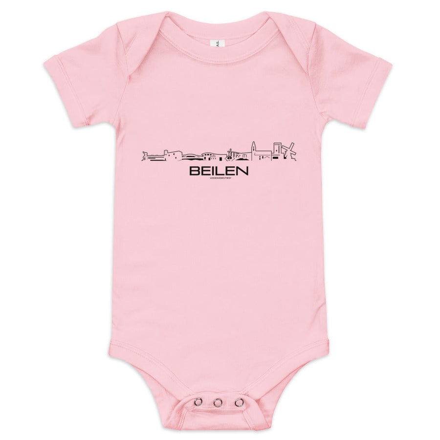 Baby Rompertje Beilen Pink 3-6m houten cadeau decoratie relatiegeschenk van WoodWideCities