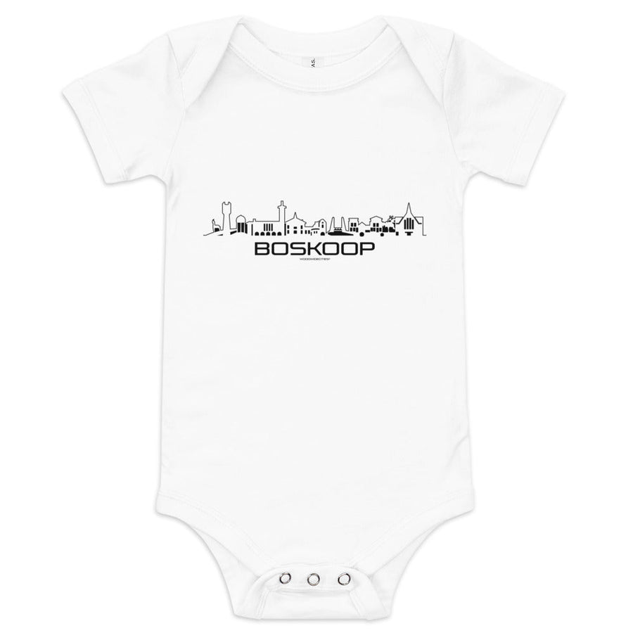 Baby Rompertje Boskoop Wit 3-6 m houten cadeau decoratie relatiegeschenk van WoodWideCities