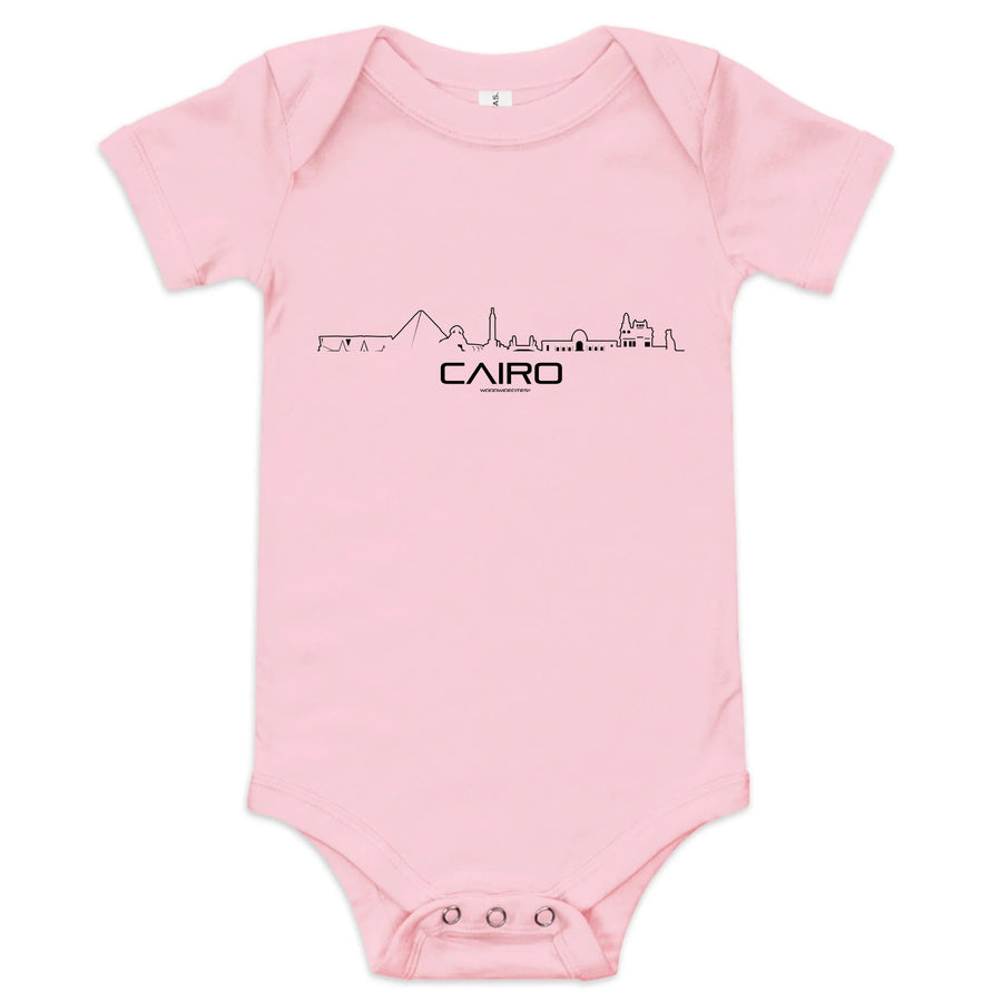 Baby Rompertje Cairo uniek cadeau voor baby geboren in Cairo geschenk van WoodWideCities