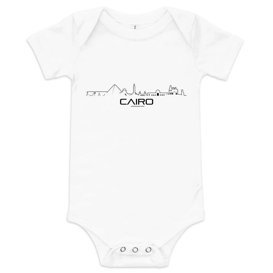 Baby Rompertje Cairo uniek cadeau voor baby geboren in Cairo geschenk van WoodWideCities