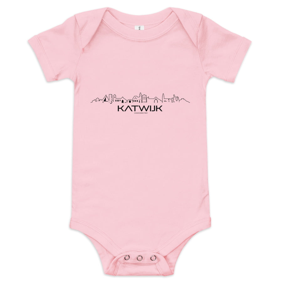 Baby Rompertje Katwijk Roze 3-6 m houten cadeau decoratie relatiegeschenk van WoodWideCities