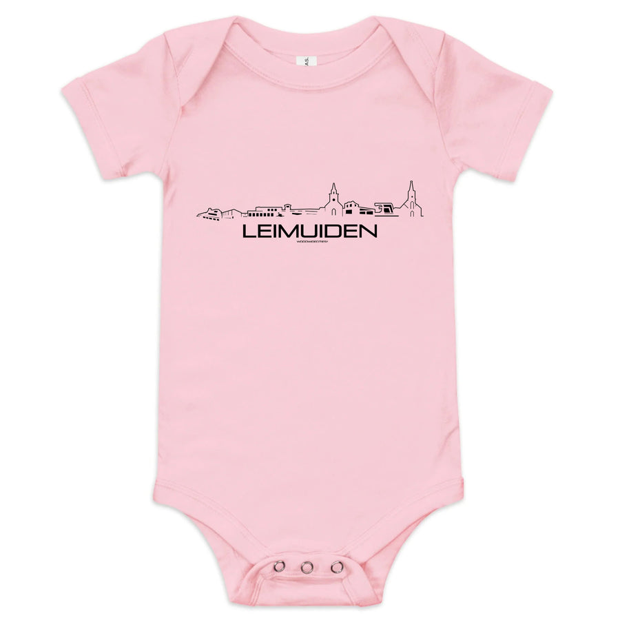 Baby Rompertje Leimuiden uniek cadeau voor baby geboren in Leimuiden geschenk van WoodWideCities