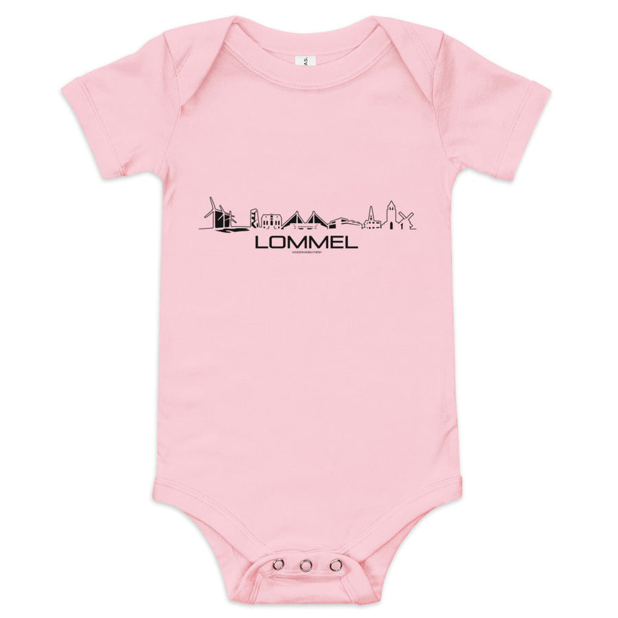 Baby Rompertje Lommel Roze 3-6 m houten cadeau decoratie relatiegeschenk van WoodWideCities