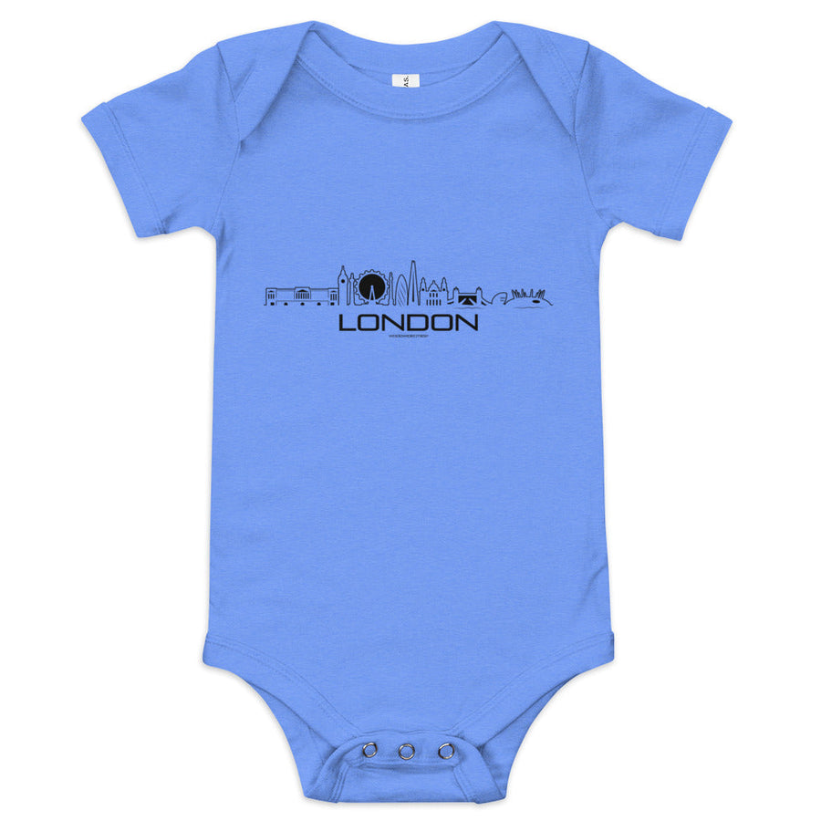 Baby Rompertje London Gemêleerd Colombiaans blauw 3-6 m houten cadeau decoratie relatiegeschenk van WoodWideCities