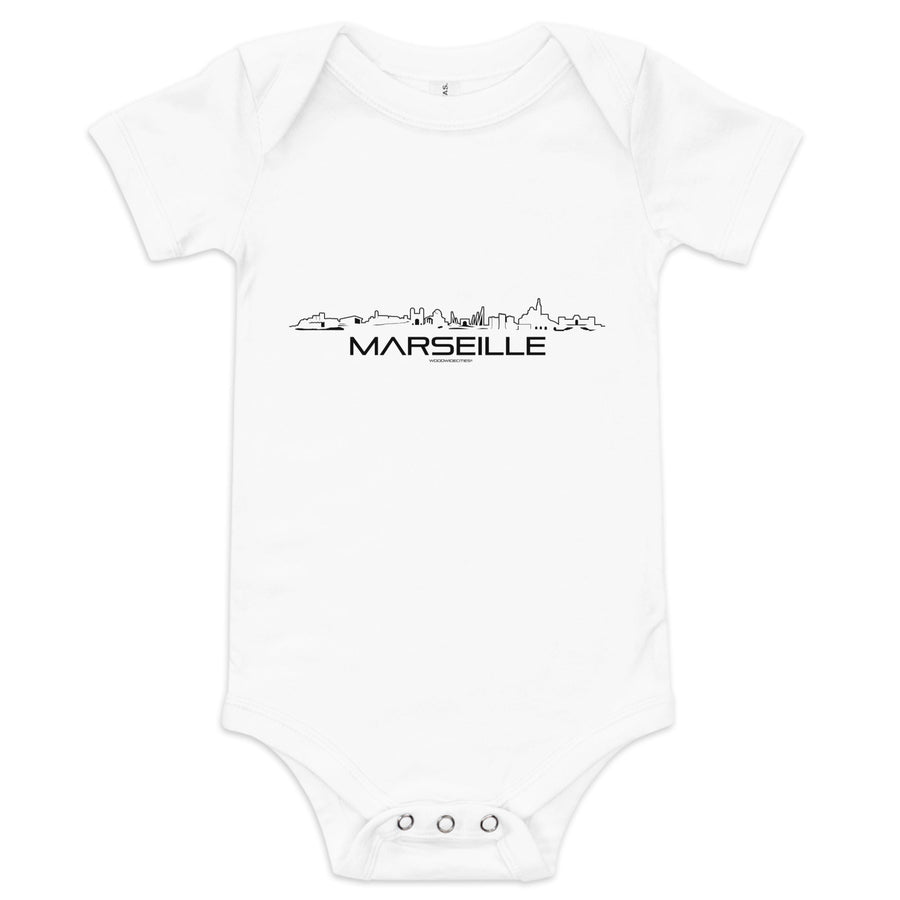 Baby Rompertje Marseille White 3-6m houten cadeau decoratie relatiegeschenk van WoodWideCities