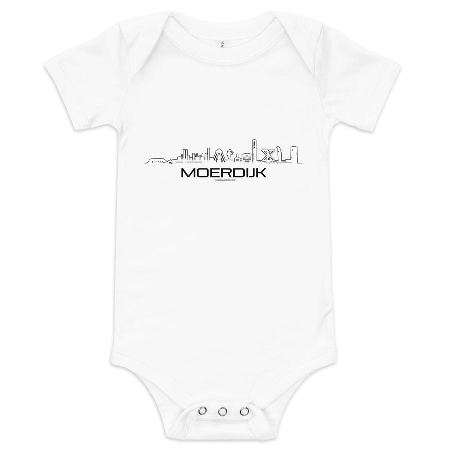 Baby Rompertje Moerdijk White 3-6m houten cadeau decoratie relatiegeschenk van WoodWideCities