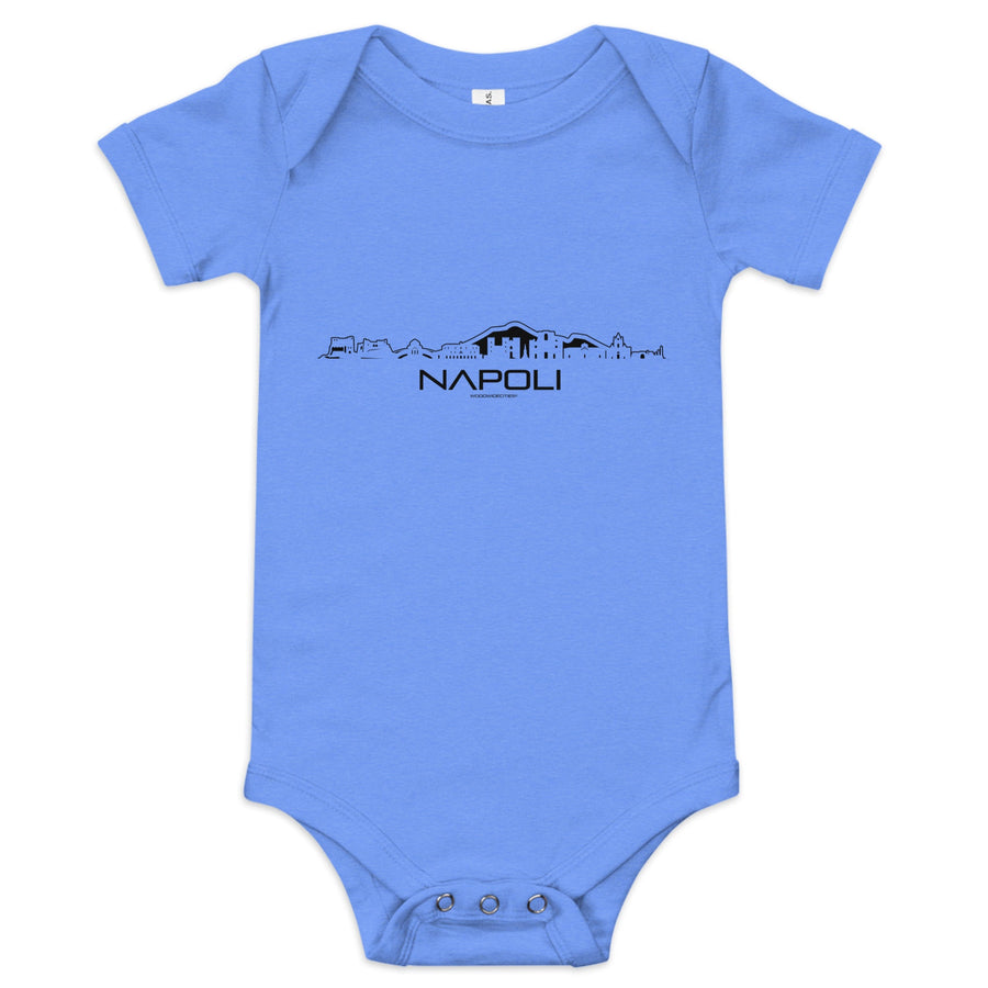 Baby Rompertje Napoli Heather Columbia Blue 3-6m houten cadeau decoratie relatiegeschenk van WoodWideCities
