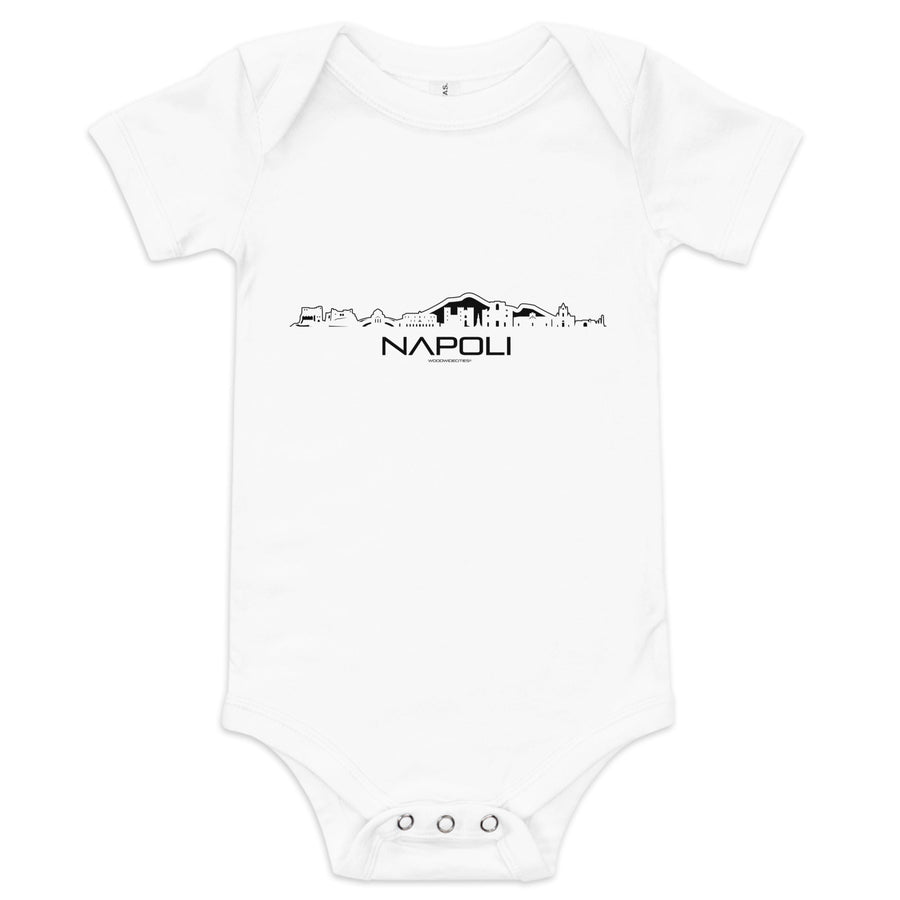 Baby Rompertje Napoli White 3-6m houten cadeau decoratie relatiegeschenk van WoodWideCities