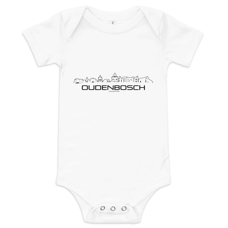 Baby Rompertje Oudenbosch White 3-6m houten cadeau decoratie relatiegeschenk van WoodWideCities