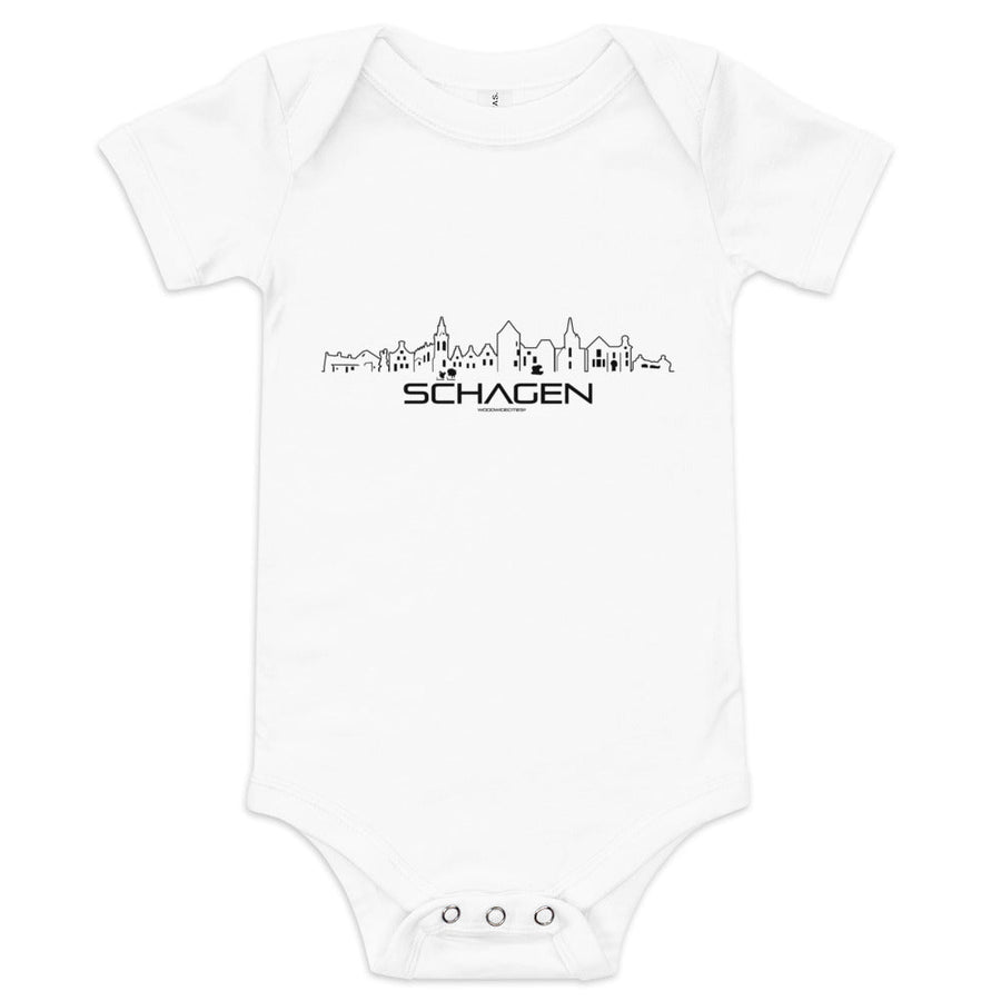Baby Rompertje Schagen White 3-6m houten cadeau decoratie relatiegeschenk van WoodWideCities