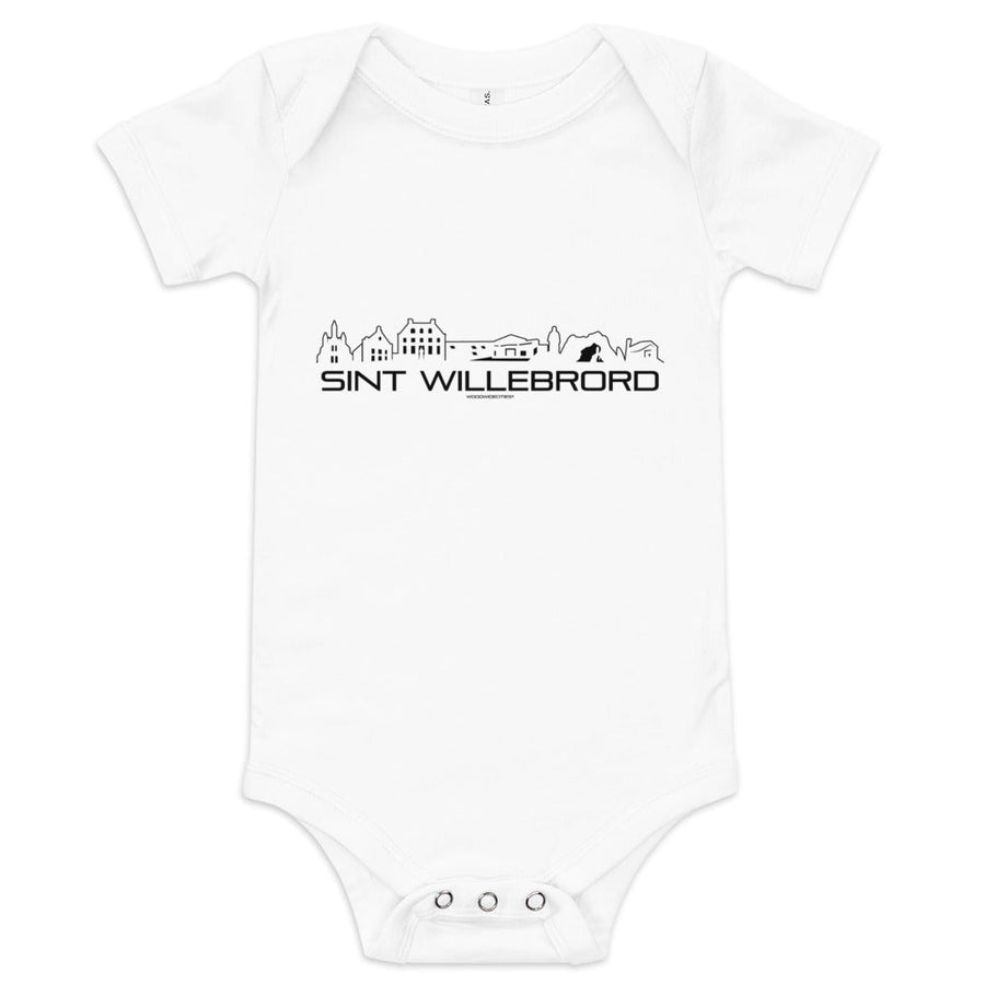 Baby Rompertje Sint Willebrord houten cadeau decoratie relatiegeschenk van WoodWideCities