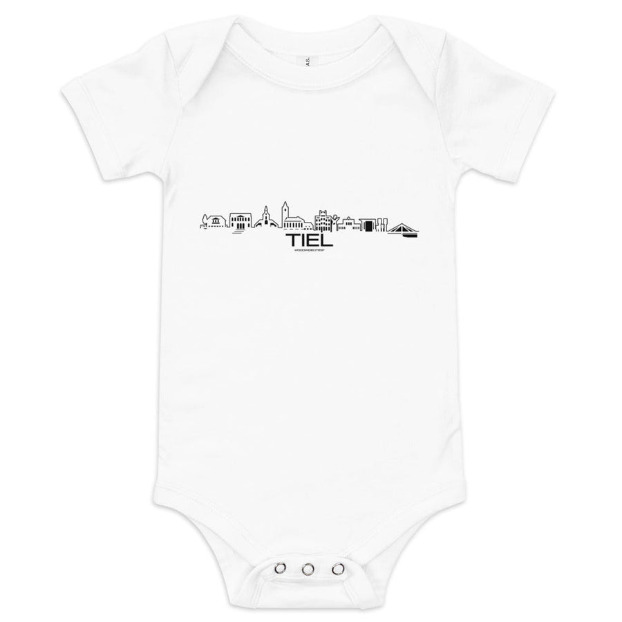 Baby Rompertje Tiel White 3-6m houten cadeau decoratie relatiegeschenk van WoodWideCities