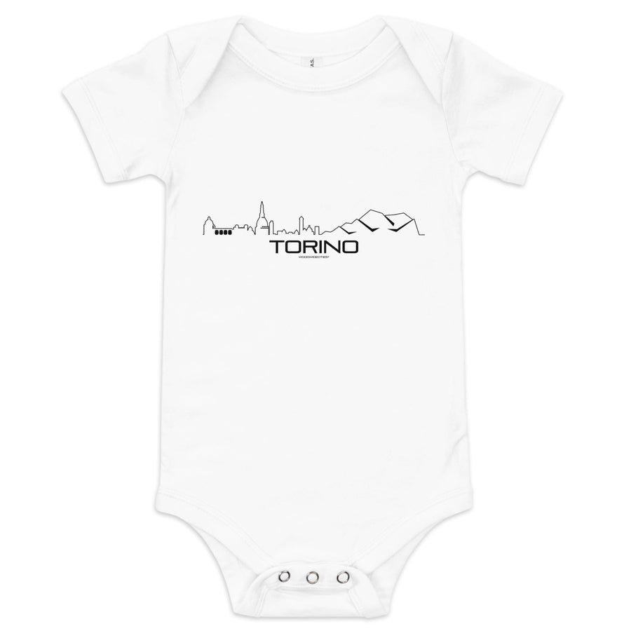 Baby Rompertje Torino White 3-6m houten cadeau decoratie relatiegeschenk van WoodWideCities