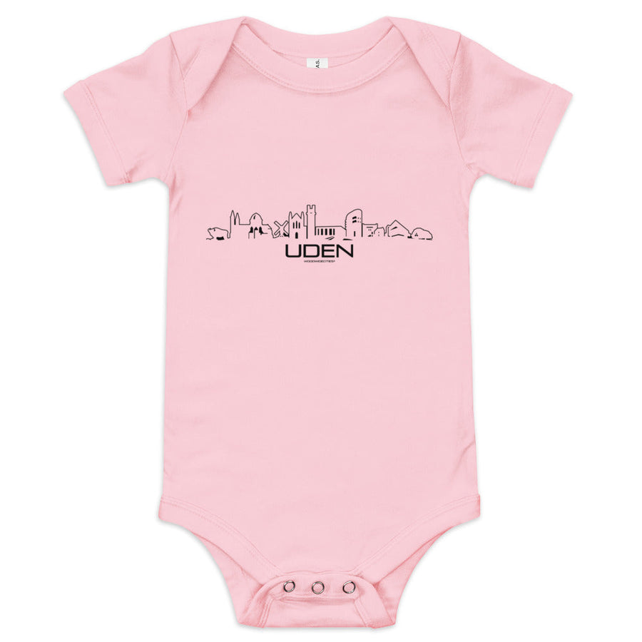 Baby Rompertje Uden Pink 3-6m houten cadeau decoratie relatiegeschenk van WoodWideCities