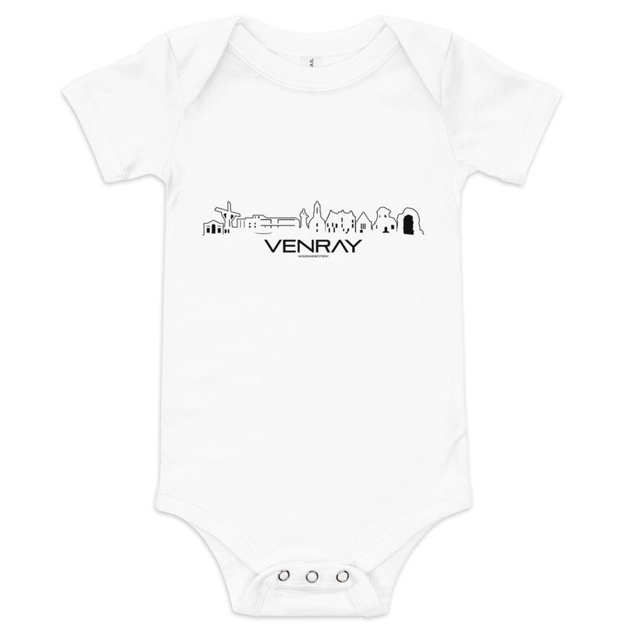 Baby Rompertje Venray White 3-6m houten cadeau decoratie relatiegeschenk van WoodWideCities