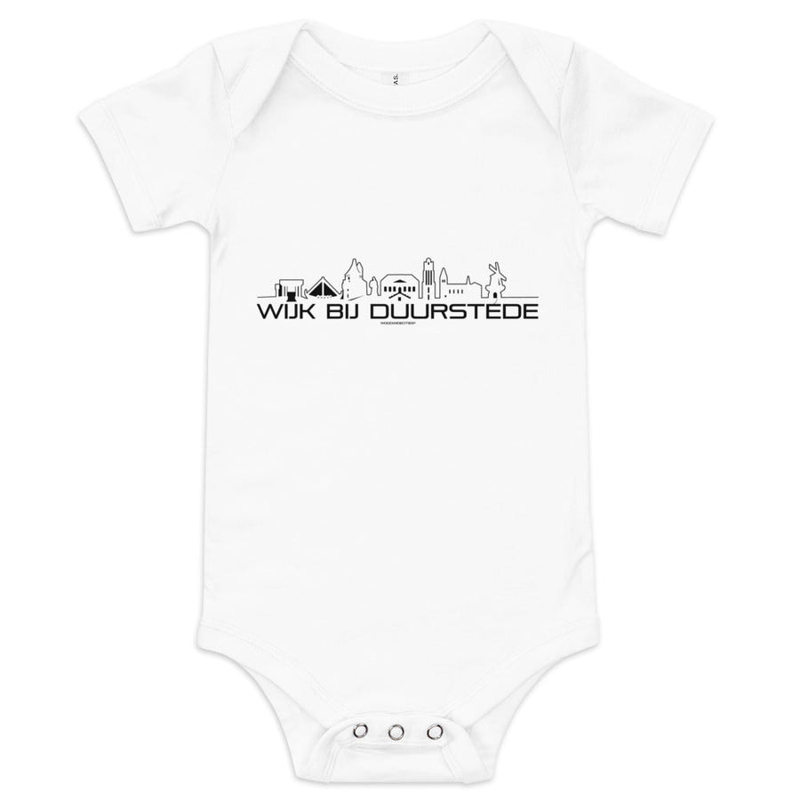Baby Rompertje Wijk bij Duurstede White 3-6m houten cadeau decoratie relatiegeschenk van WoodWideCities