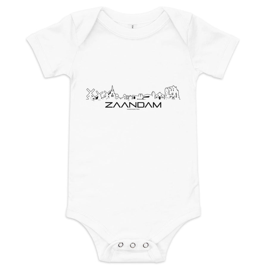 Baby Rompertje Zaandam White 3-6m houten cadeau decoratie relatiegeschenk van WoodWideCities