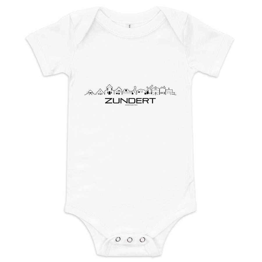Baby Rompertje Zundert White 3-6m houten cadeau decoratie relatiegeschenk van WoodWideCities