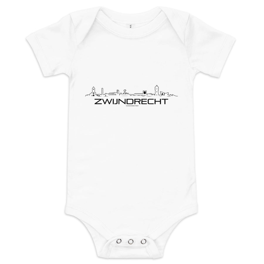 Baby Rompertje Zwijndrecht White 3-6m houten cadeau decoratie relatiegeschenk van WoodWideCities