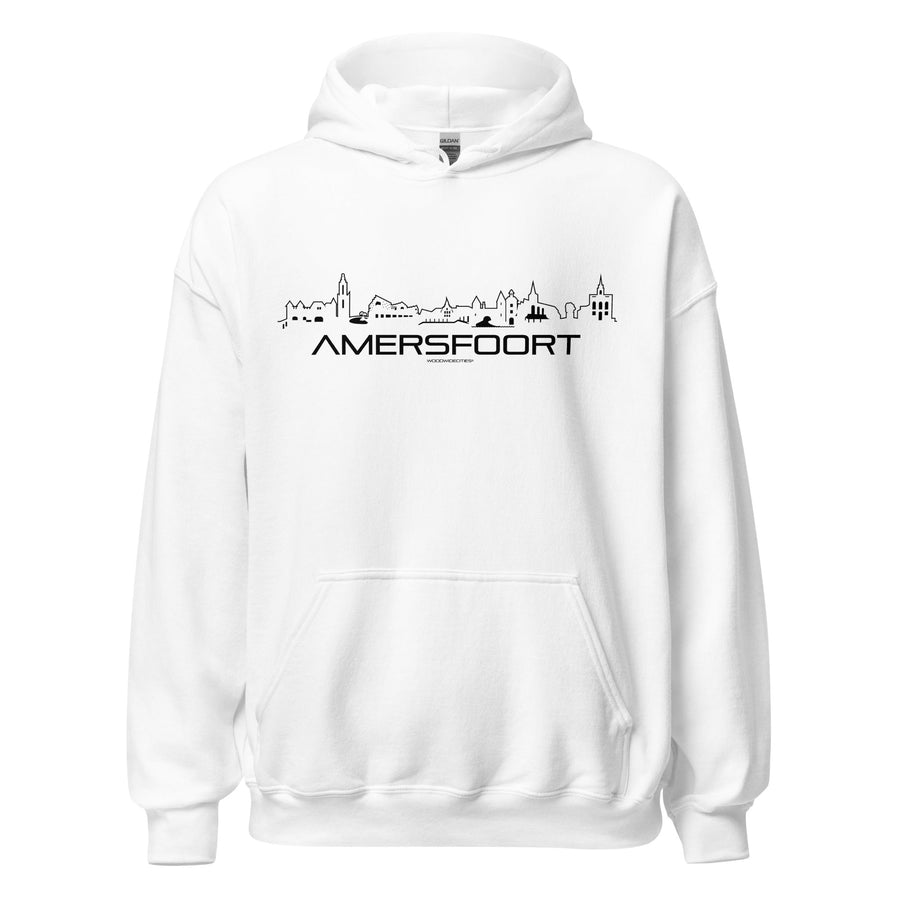Hoodie Amersfoort White S houten cadeau decoratie relatiegeschenk van WoodWideCities
