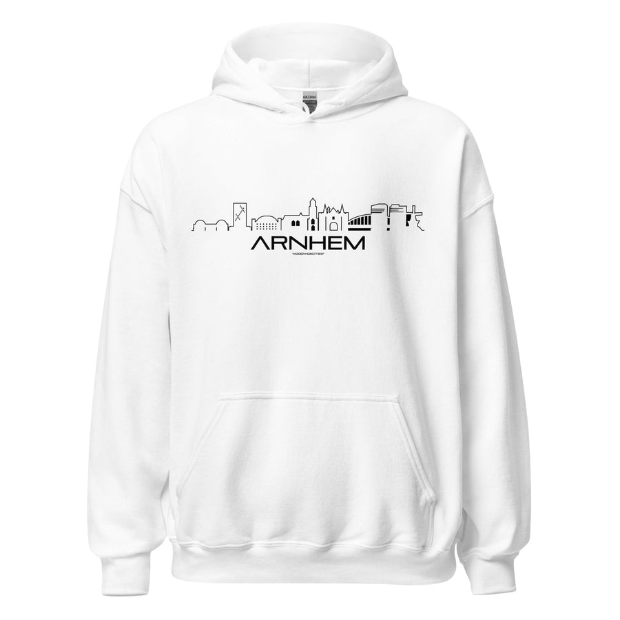 Hoodie Arnhem White S houten cadeau decoratie relatiegeschenk van WoodWideCities