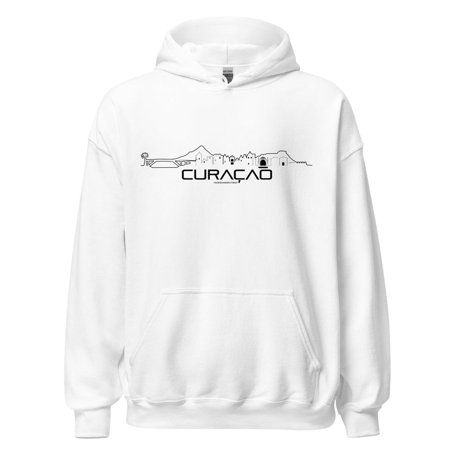 Hoodie Curaçao White S houten cadeau decoratie relatiegeschenk van WoodWideCities
