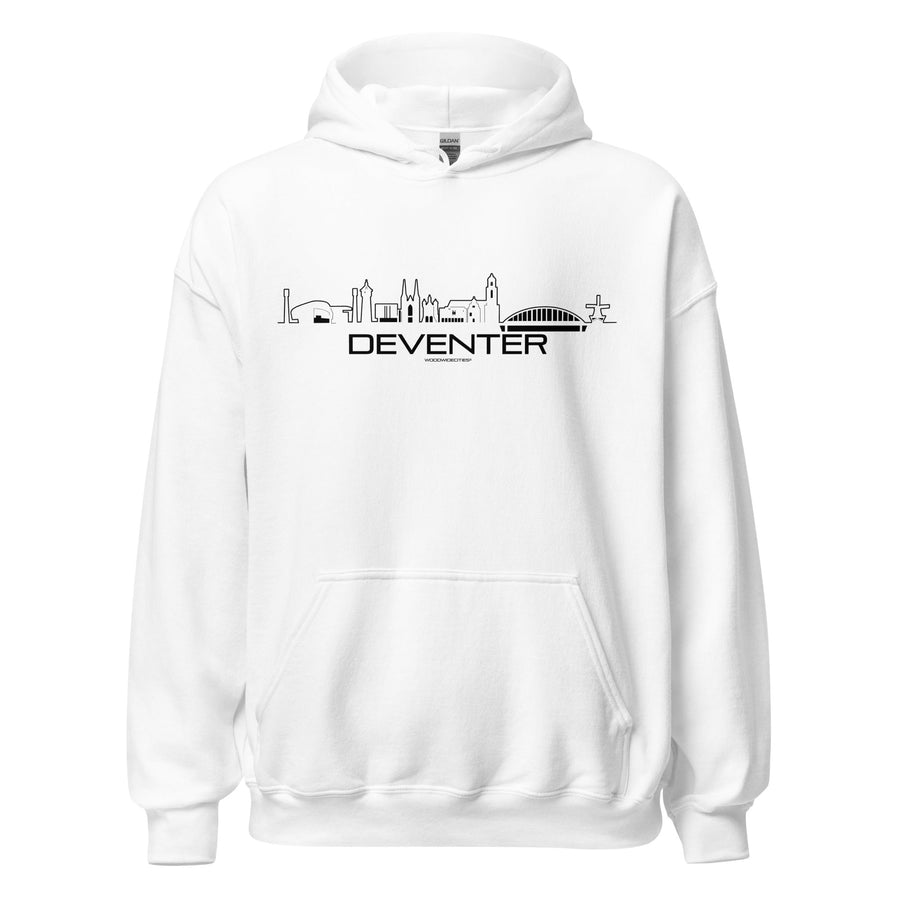 Hoodie Deventer White S houten cadeau decoratie relatiegeschenk van WoodWideCities