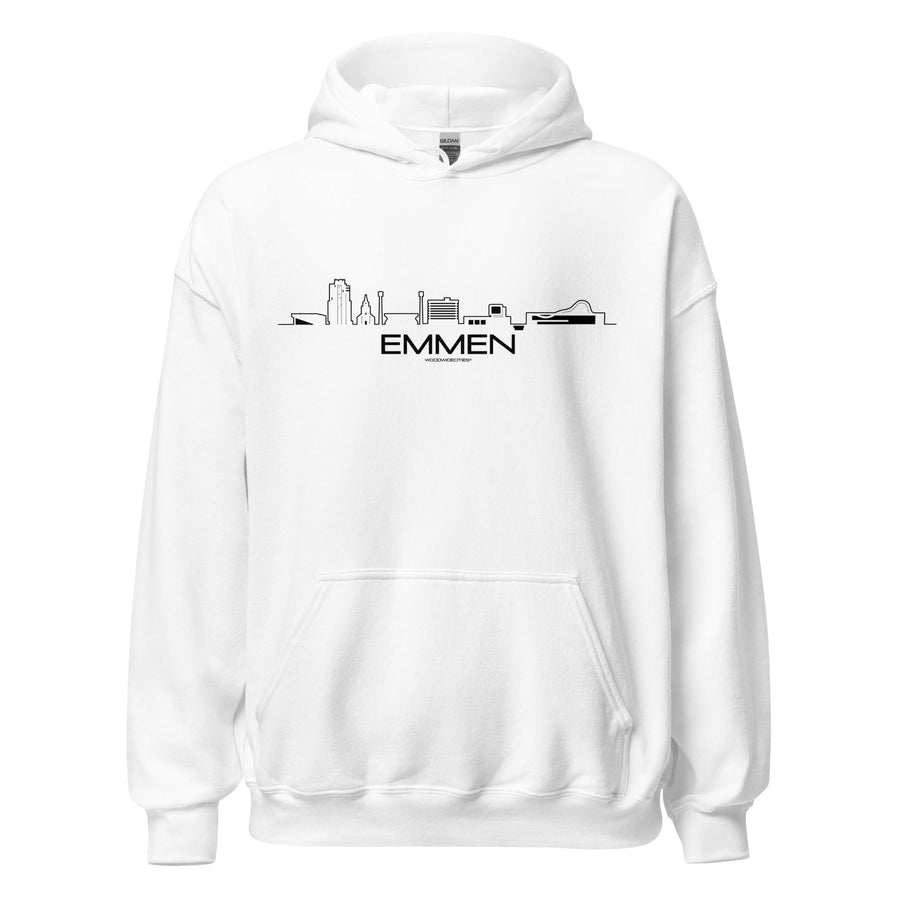 Hoodie Emmen White S houten cadeau decoratie relatiegeschenk van WoodWideCities