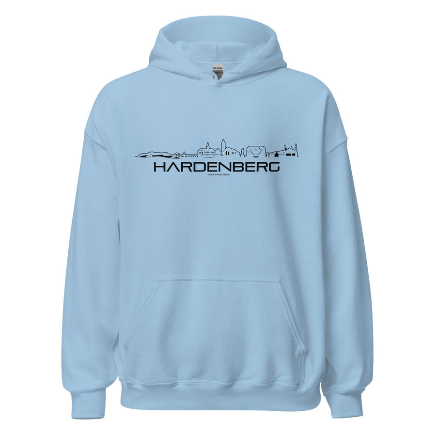 Hoodie Hardenberg Light Blue S houten cadeau decoratie relatiegeschenk van WoodWideCities