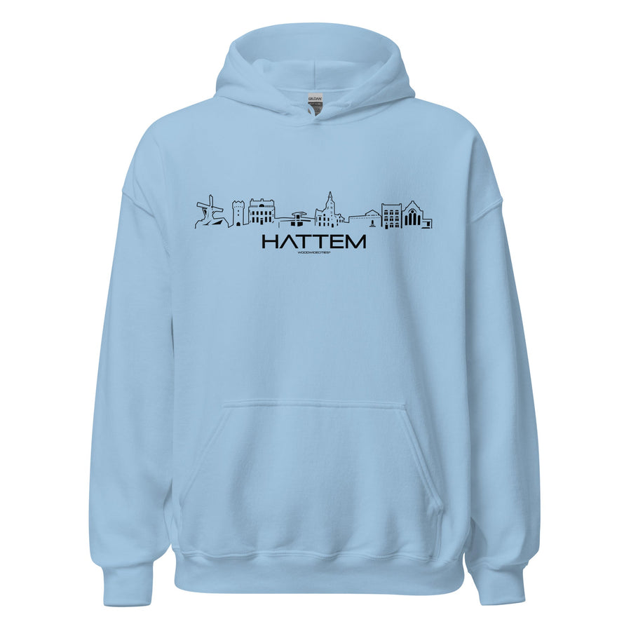 Hoodie Hattem Light Blue S houten cadeau decoratie relatiegeschenk van WoodWideCities