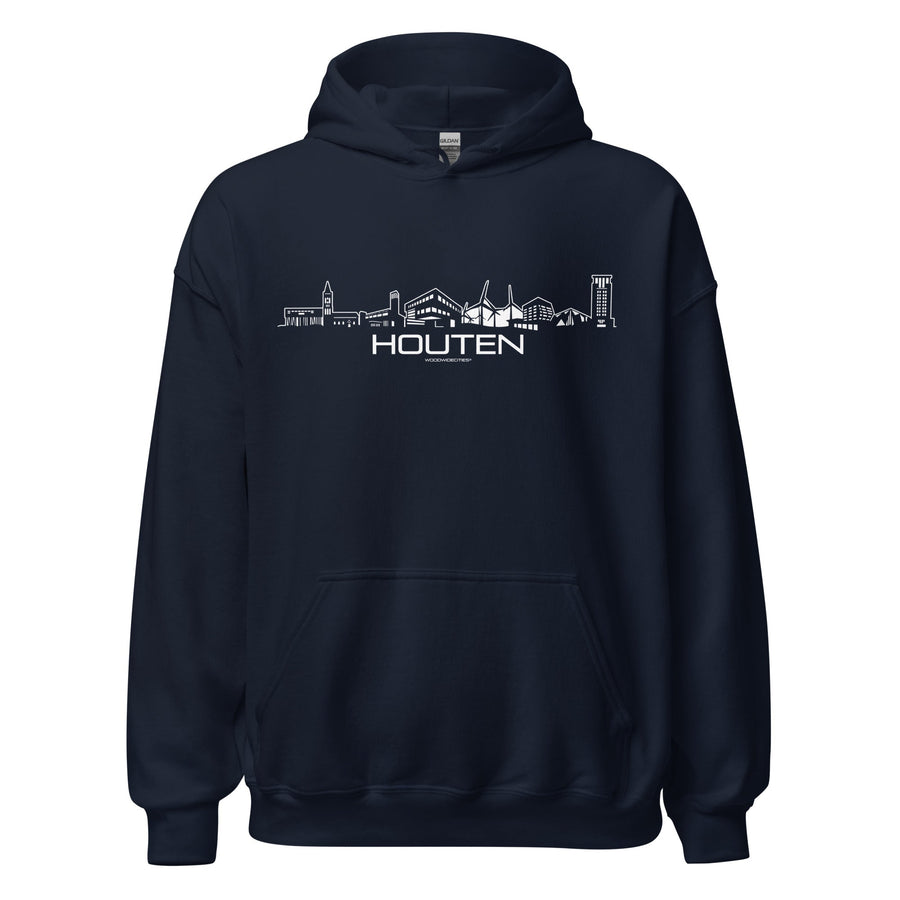 Hoodie Houten Navy S houten cadeau decoratie relatiegeschenk van WoodWideCities