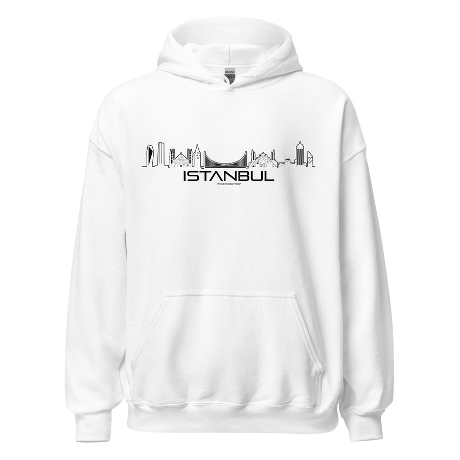 Hoodie Istanbul White S houten cadeau decoratie relatiegeschenk van WoodWideCities
