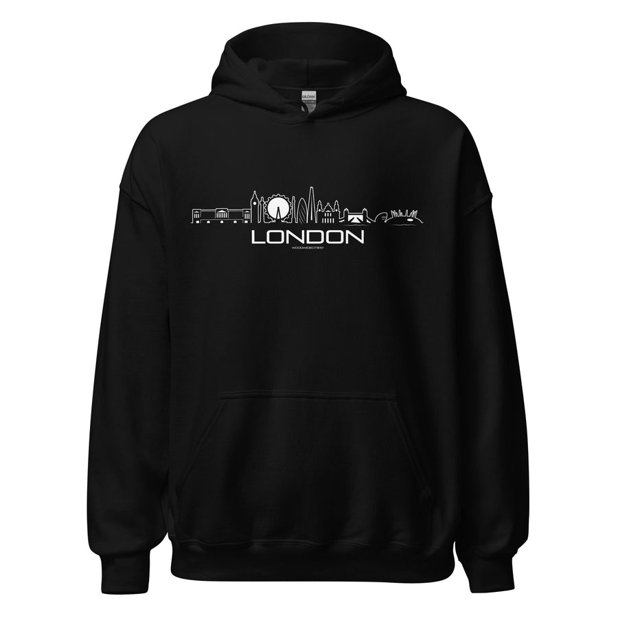 Hoodie London Black S houten cadeau decoratie relatiegeschenk van WoodWideCities