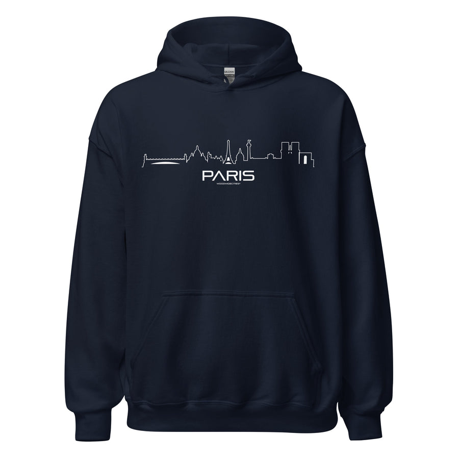 Hoodie Parijs Navy S houten cadeau decoratie relatiegeschenk van WoodWideCities