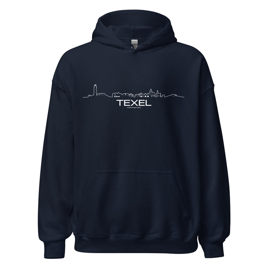 Hoodie Texel Navy S houten cadeau decoratie relatiegeschenk van WoodWideCities
