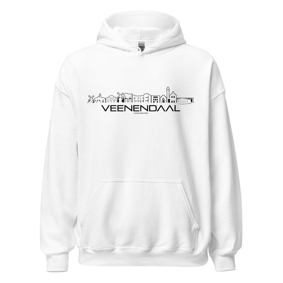 Hoodie Veenendaal White S houten cadeau decoratie relatiegeschenk van WoodWideCities