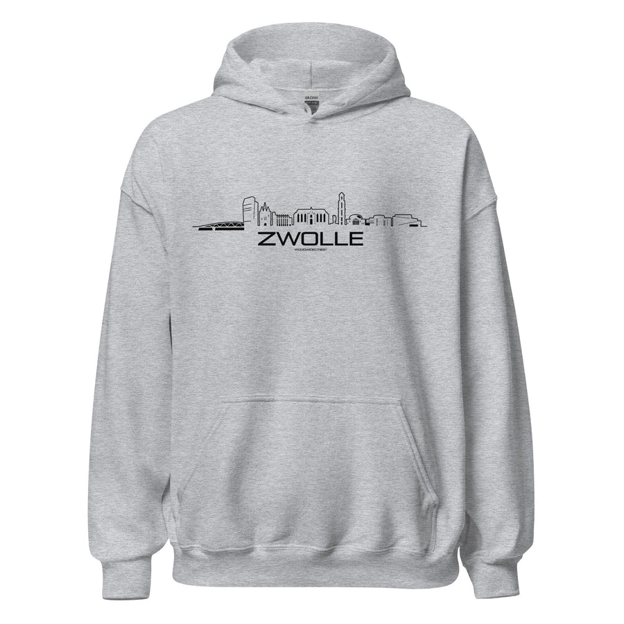 Hoodie Zwolle Sport Grey S houten cadeau decoratie relatiegeschenk van WoodWideCities