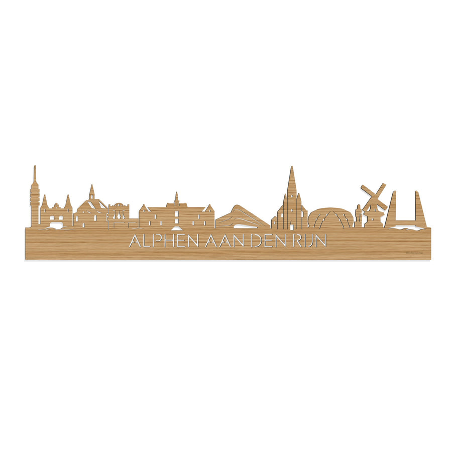 Skyline Alphen aan den Rijn Bamboe houten cadeau decoratie relatiegeschenk van WoodWideCities