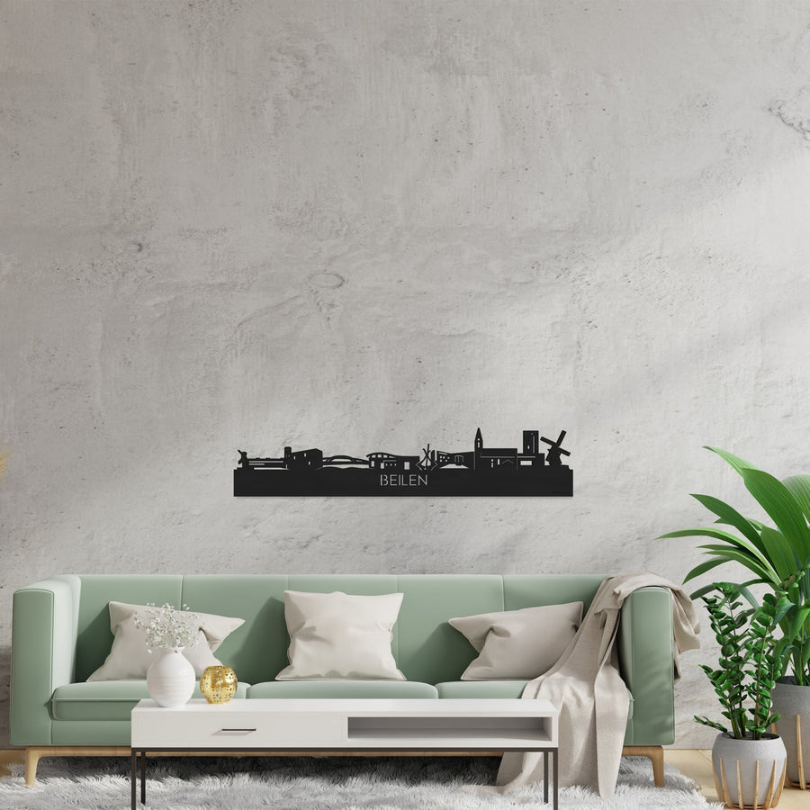 Skyline Beilen Zwart houten cadeau decoratie relatiegeschenk van WoodWideCities
