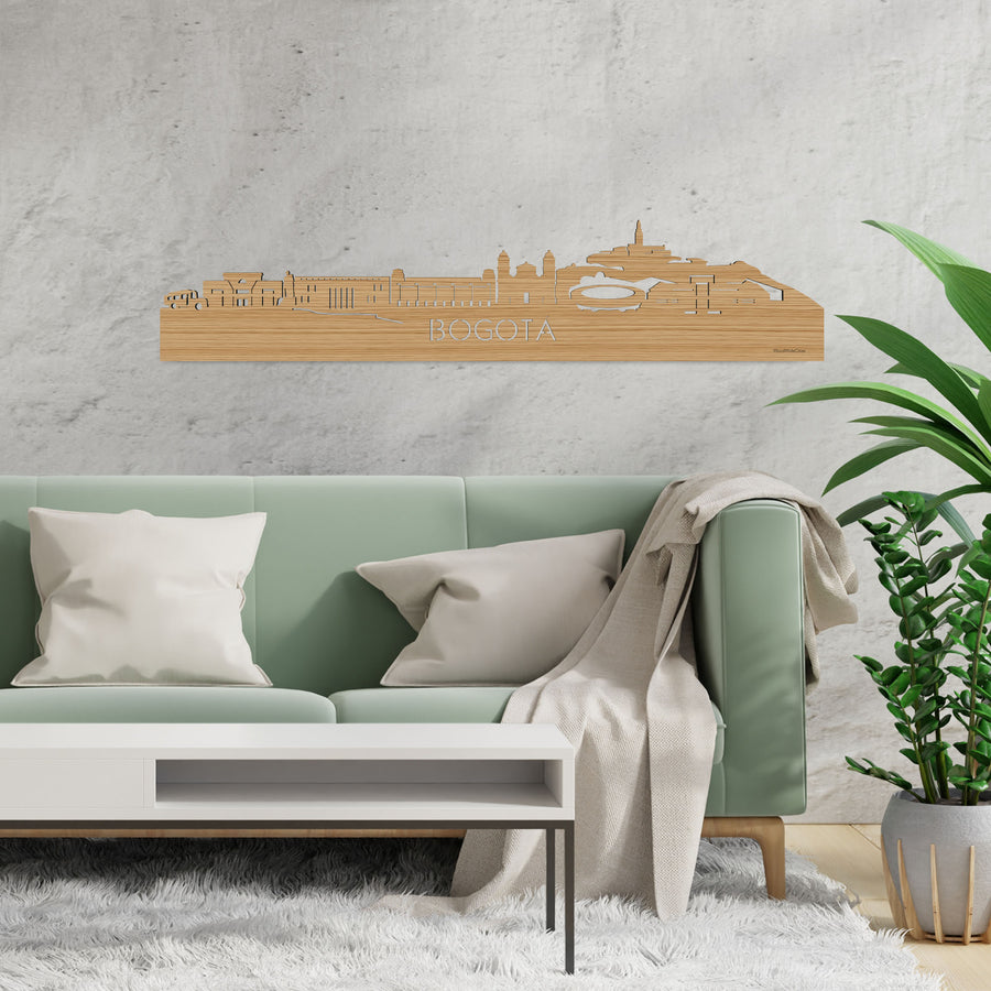 Skyline Bogotá Bamboe houten cadeau decoratie relatiegeschenk van WoodWideCities