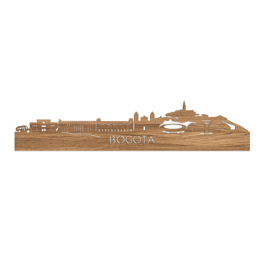 Skyline Bogotá Eiken houten cadeau decoratie relatiegeschenk van WoodWideCities
