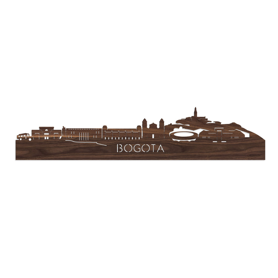 Skyline Bogotá Noten houten cadeau decoratie relatiegeschenk van WoodWideCities