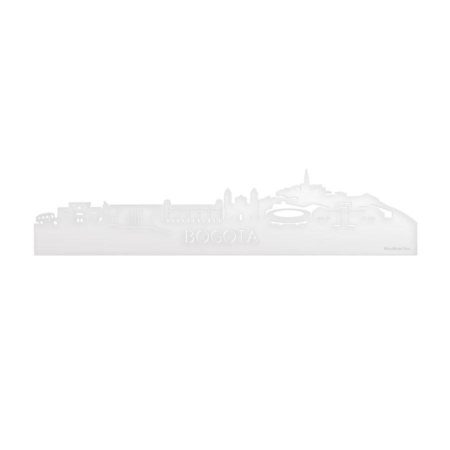 Skyline Bogotá Wit glanzend gerecycled kunststof cadeau decoratie relatiegeschenk van WoodWideCities