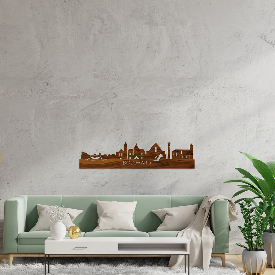 Skyline Bolsward Palissander houten cadeau decoratie relatiegeschenk van WoodWideCities