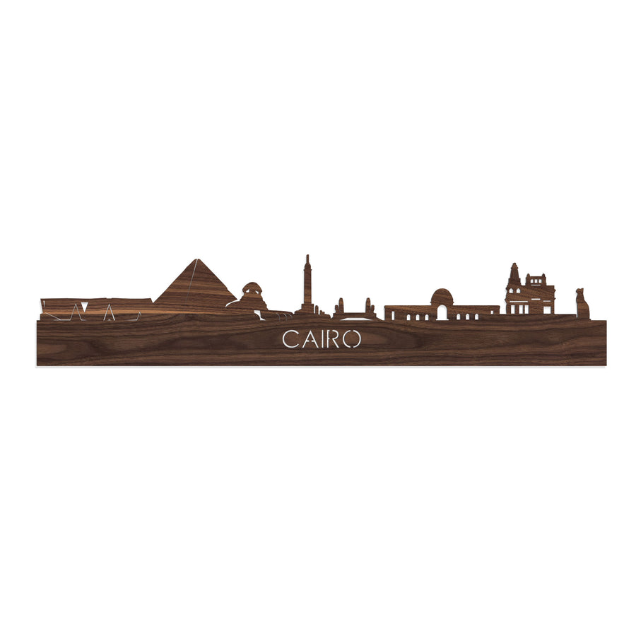 Skyline Cairo Noten houten cadeau decoratie relatiegeschenk van WoodWideCities